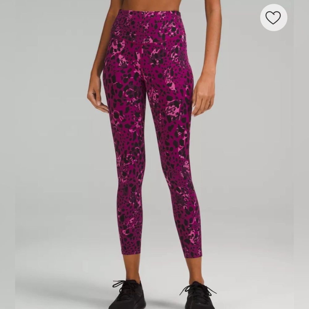 Lululemon Base Pace High-Rise Running Tight 25" Cheetah Camo Magenta Pur…